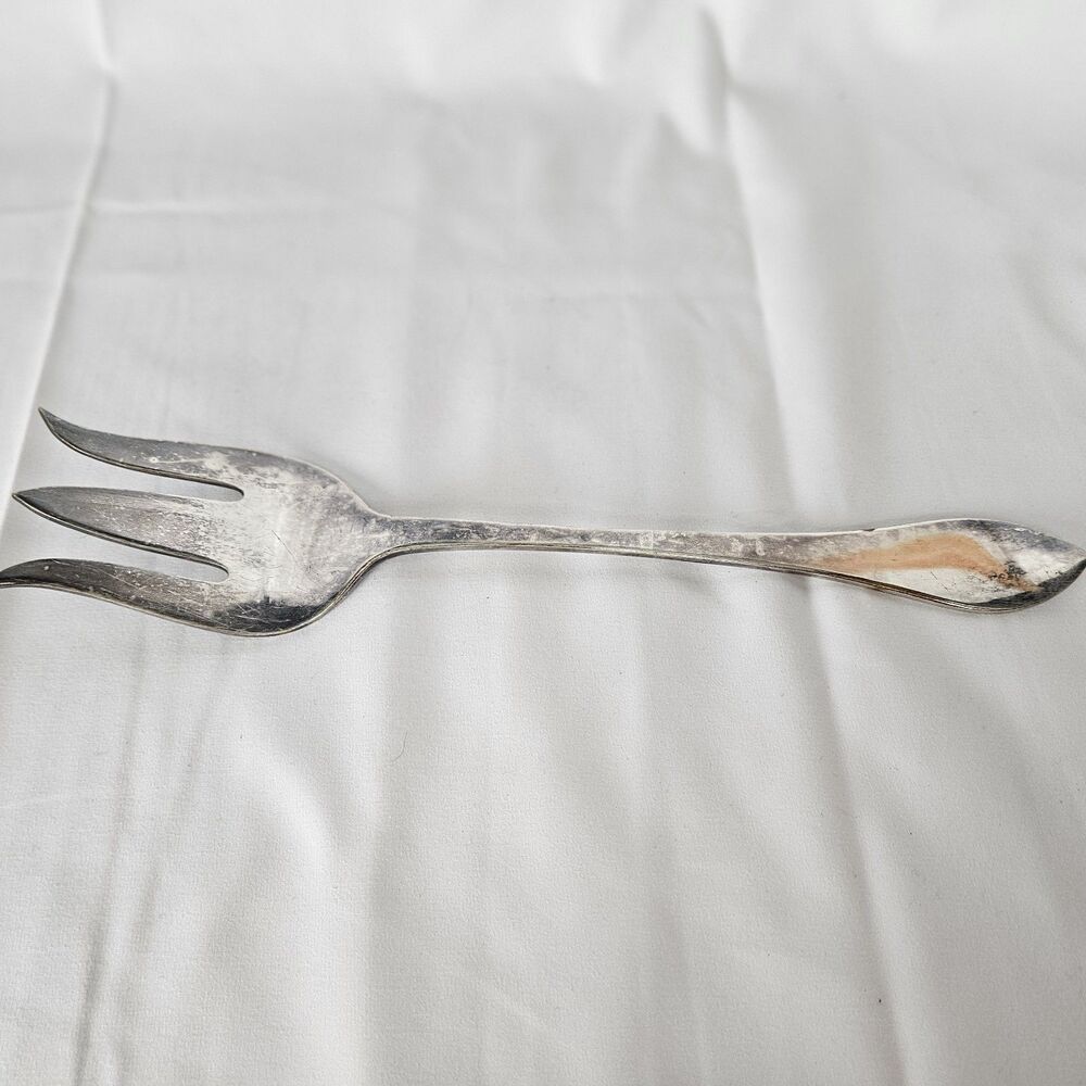 W&S BLACKINTON SALAD SERVING FORK  WSB2 SILVER PLATE 11" GUC